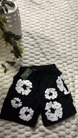 Black denim tears short