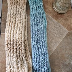 (2) 52" Wrap Around Scarves Turquoise & Brown $3.00 Each NEVER WORN