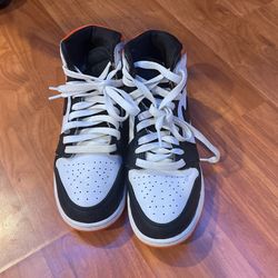 Orange, Black Jordan One Mids