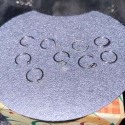 20g Nose Ring Hoops Stainless Steel Bundle Of  9