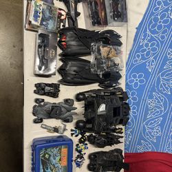 Batman figures and cars and other vintage items