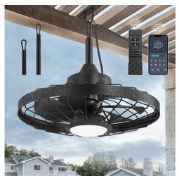 LEDIARY 20" Outdoor IP65 Waterproof Plug in Ceiling Fan with Lights