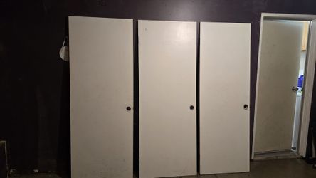Hollow core doors ( no hinges, screws or knobs)