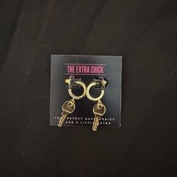 Gold Key Dangle Earrings 