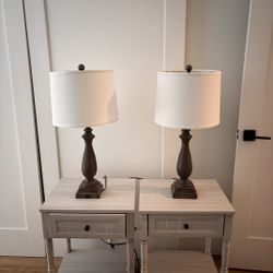 2 Night Stands + 2 Lamps