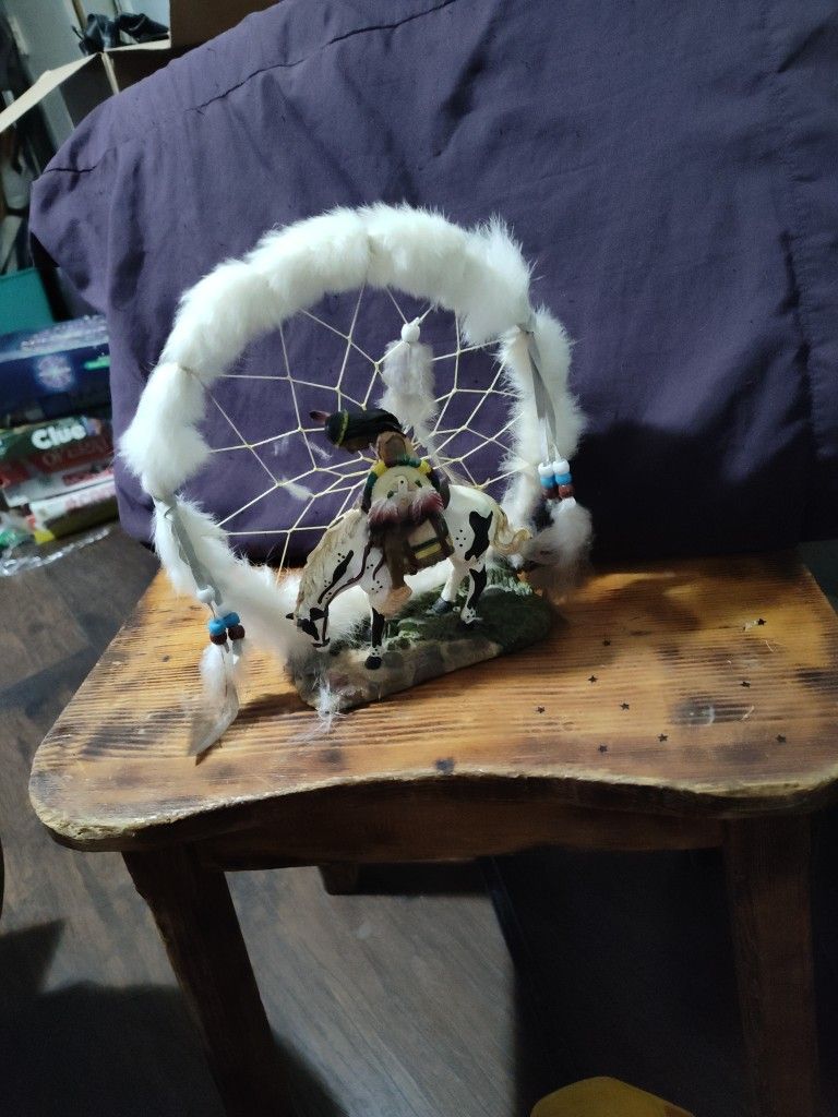 The End Of The Trail Native On Horse With Dream Catcher