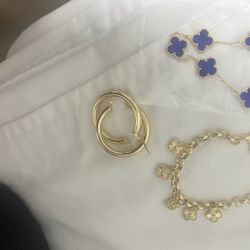 Argollas Grande Pulso Clover Pulso Clover Dorado 