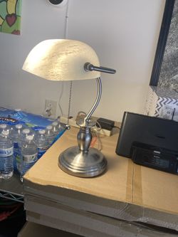 Frosted Milky Bankers Lamp Almost New 