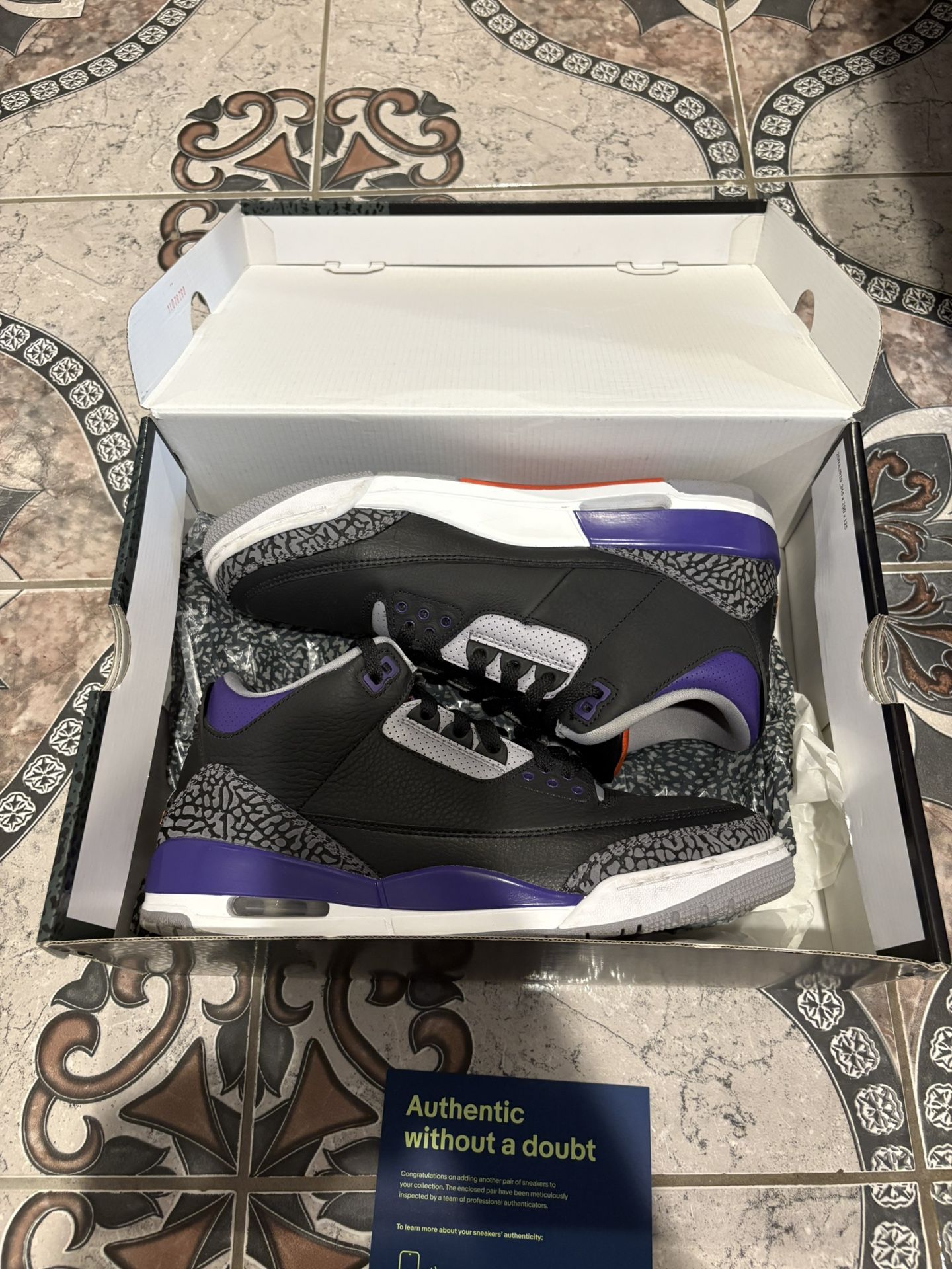Jordan 3 Court Purple- Sz 10.5