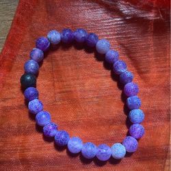 Purple Crackle Stone Bracelet 