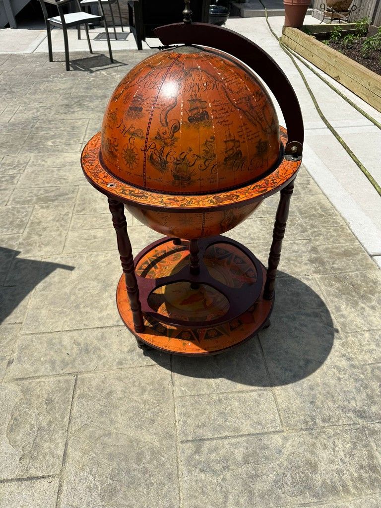 Replica Globe Bar World Map Bottle Storage