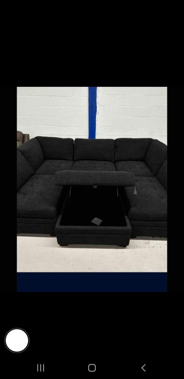 Thomasville Tisdale Modular Sectional Couch Sofa With Storage Ottoman 