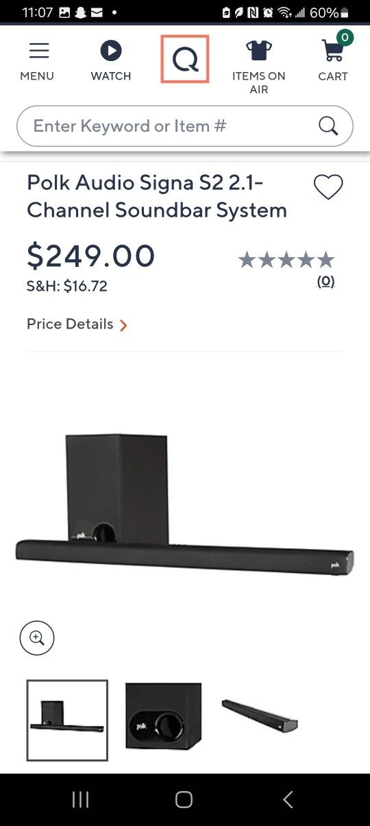 Polk Signa series soundbar and wireless subwoofer system.