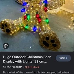 Huge Lighted Christmas Bear For Front Yard 