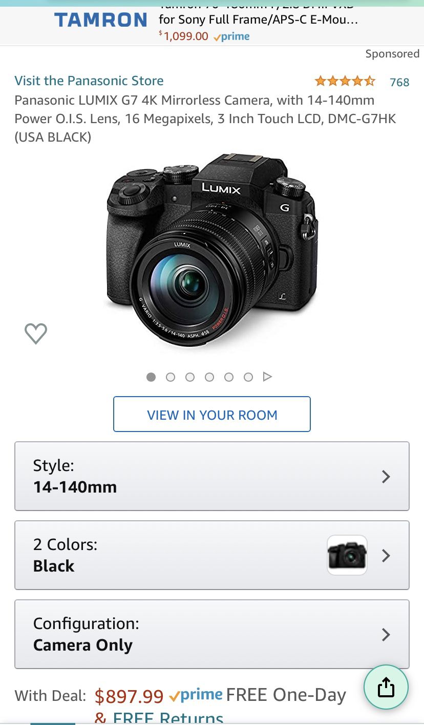 Panasonic Lumix G7 4k mirrorless camera Bundle with extras