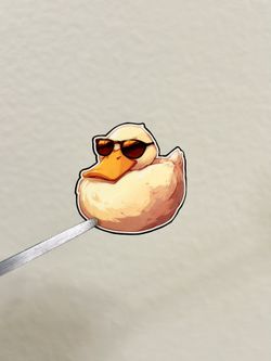 Handmade Duck Wearing Sunglasses Pin | Shrink Plastic Pin