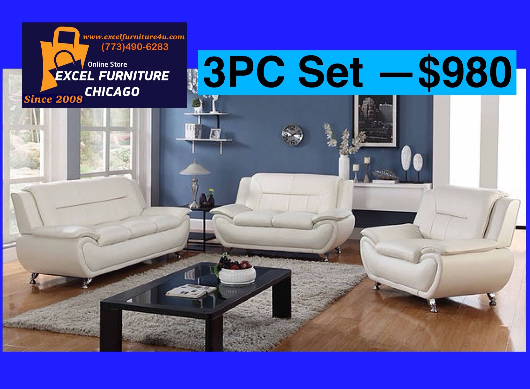 FREE DELIVERY💥Brand New 💥3PC Sofa, Loveseat, Chair Set
