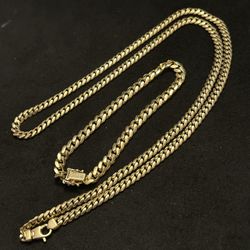 14K Miami Cuban link and 14k Miami Cuban Bracelet 