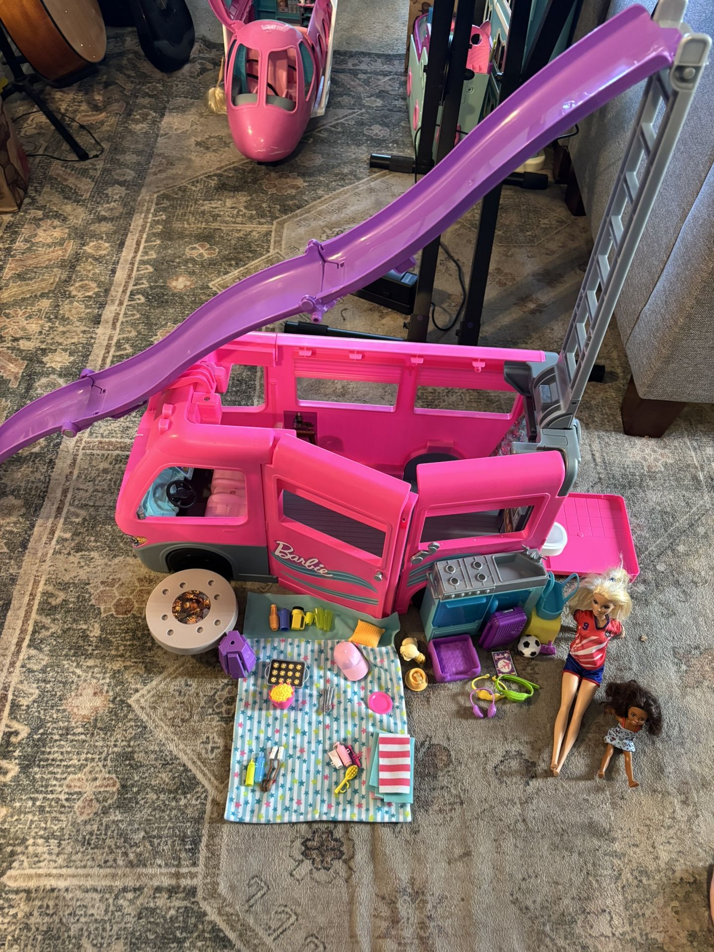Barbie Lot! Plane Camper Camping Grocery Etc