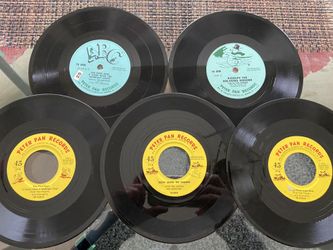 Lot Of 5 Peter-pan Vinyl Kids Records! 