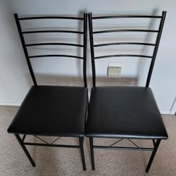 Set Of 2 Black Chairs $20 No Delivery NE Philly 