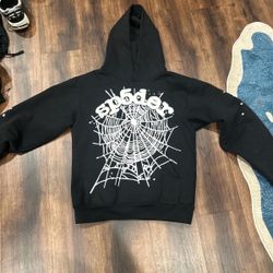 Sp5der Black Hoodie Spider Web Graphic