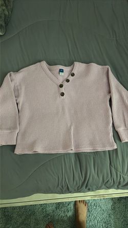 Girls Old Navy Pink Waffle Knit Henley Top