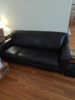 Leather couch and chair.