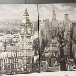 2 beautiful New York canvas paintings