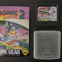 Sonic The Hedgehog 2 (SEGA Game Gear) w/ Manual & Cartridge Case