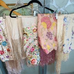 Silk Embroidered Piano Shawls 