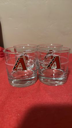 Set Of 4 Arizona Diamondbacks Whiskey Rocks Glasses