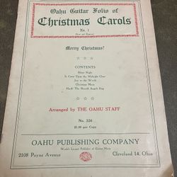 Oahu Publishing Co Sheet Music - Oahu Folio Of Christmas Carols - For Guitar