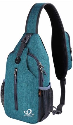 WATERFLY Small Hiking Sling Backpack with Chest Strap - Lightweight Daypack