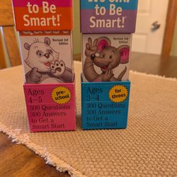 Set of 2:  It's Okay to be Smart Brain Quest Preschool Cards Ages 3-4 & 4-5