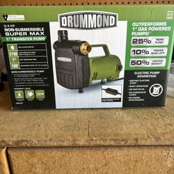 Drummond 3/4 hp non submersible super max 1” transfer pump