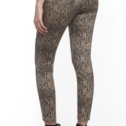 High-Waisted Pull-On Ankle Pant - Snake Print