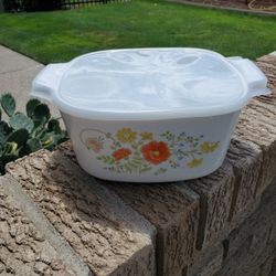 Vintage Wildflower Corning Ware Casserole Dish W Lid  2.5 Qt
