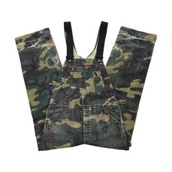 VINTAGE LIBERTY CAMO OVERALLS SIZE 34 CANVAS DUCK BIB CAMOUFLAGE OUTDOOR HUNTING