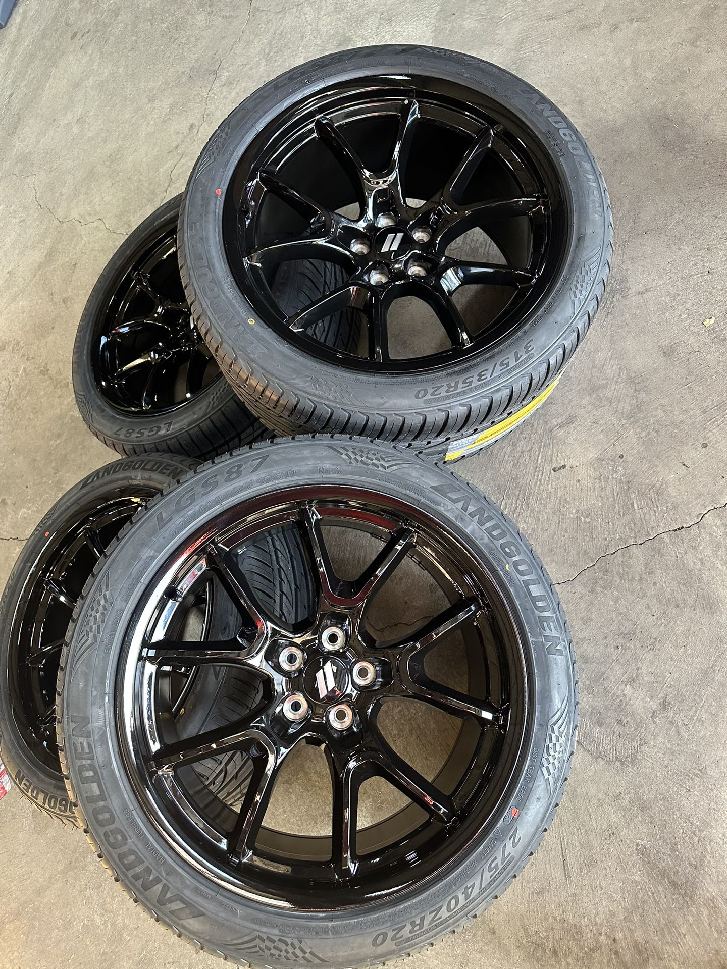 20” Dodge Hellcat Wheels Rims Staggered + Tires Gloss Black (4) Charger Challenger-We Finance