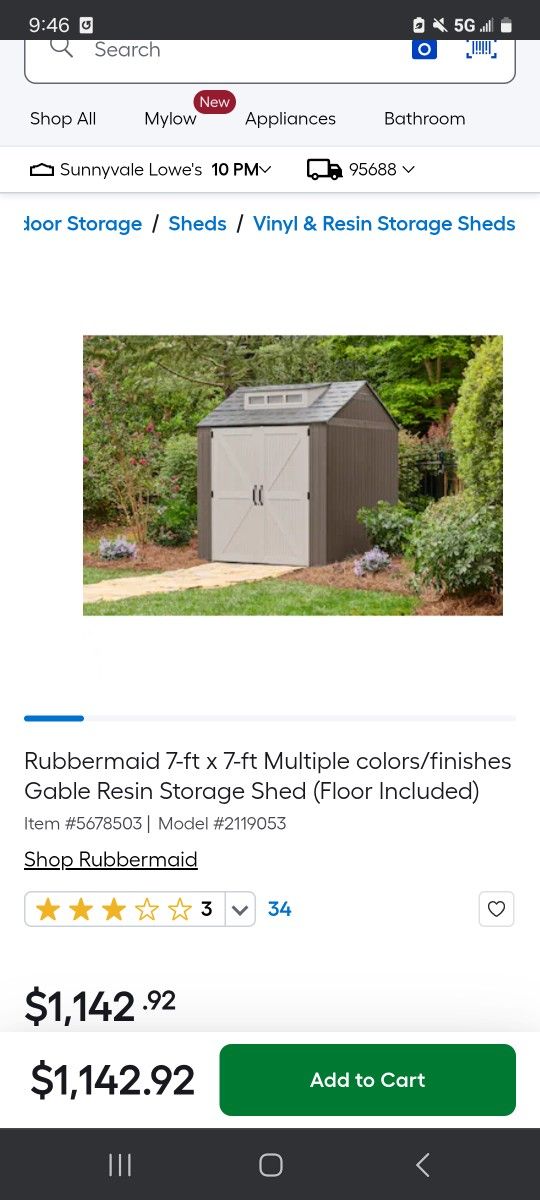 RUBBERMAID 7X7 PLASTIC SHED DISMANTLED CAN DELIVER