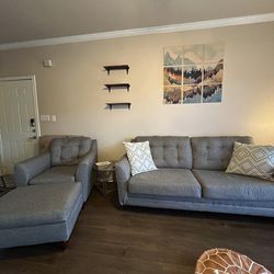 Couch And Loveseat With Opening Ottoman