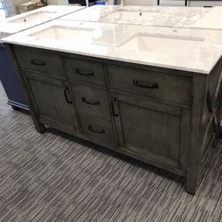 60” Bathroom Vanity In Rust Black Color