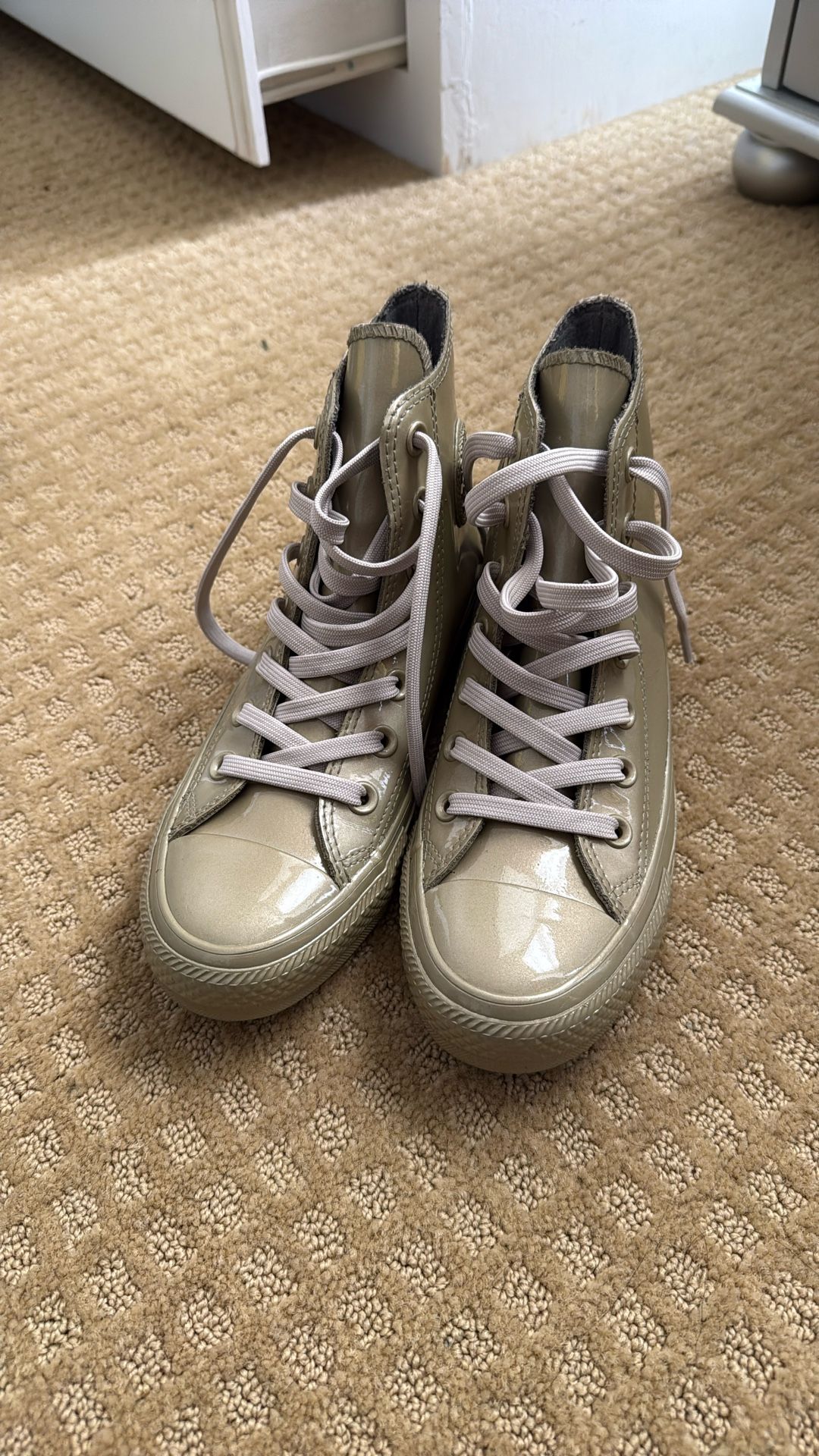 Gold Converse High Tops Women Size 36