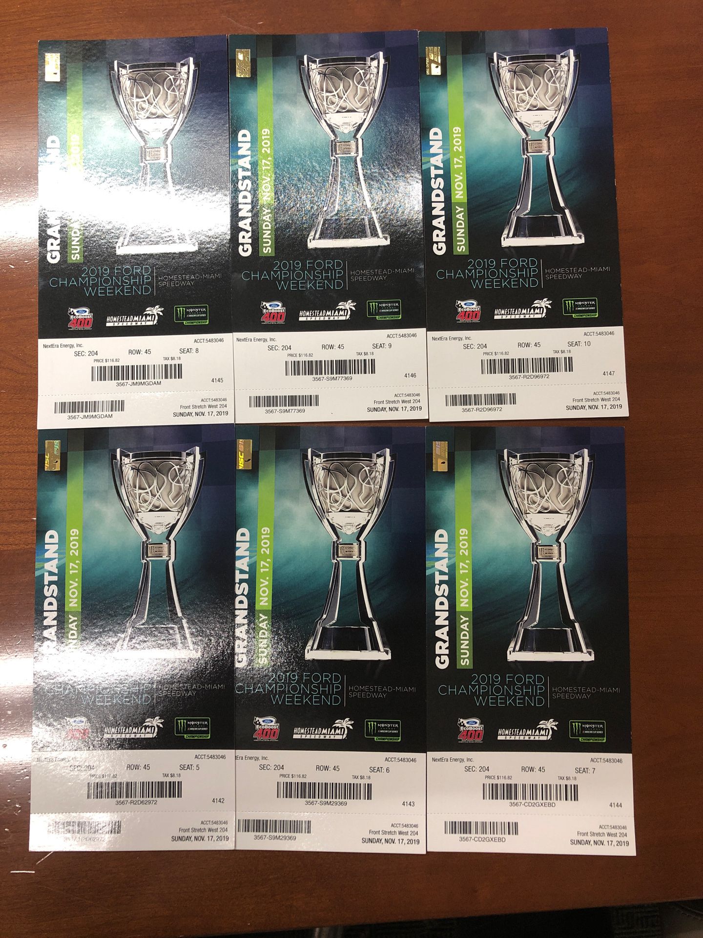 NASCAR Ford Ecoboost 400 championship race tickets 6 tickets