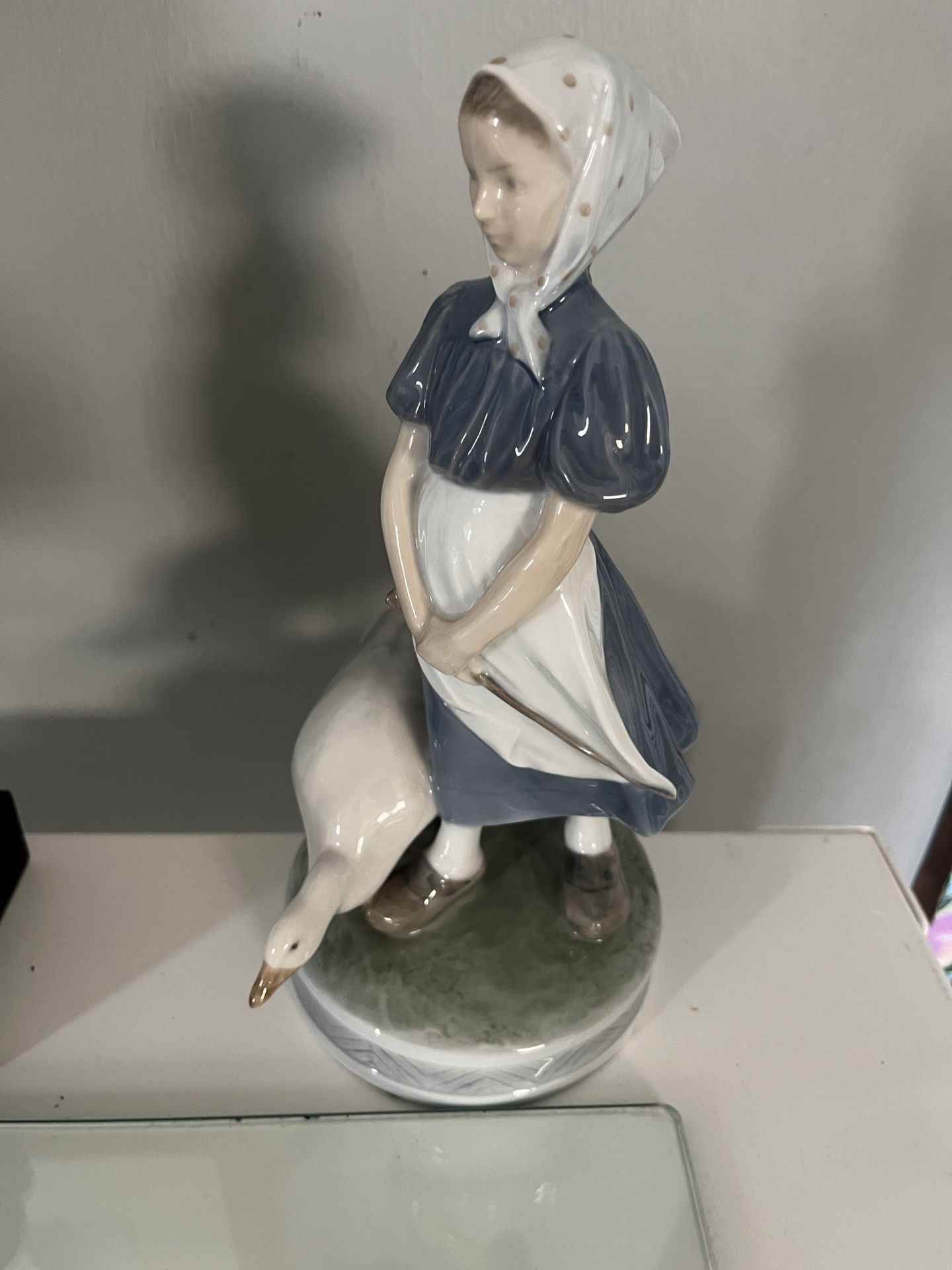 Royal Copenhagen Porcelain 9" Girl with Goose Figurine Porcelain #527 - Denmark 9" tall -in San Francisco