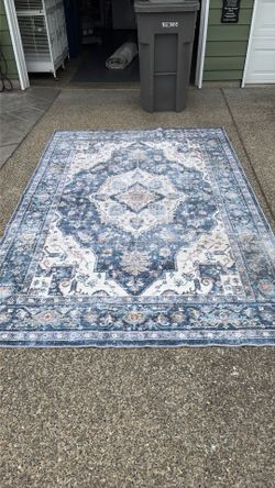 6 x 9 blue washable rug