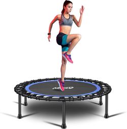 Newan 40"-Silent Mini Trampoline Fitness Trampoline Bungee Rebounder Jumping Cardio Trainer Workout for Adults-Max Limit 330lbs