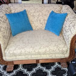 Benchcraft Double Chair & 2 Glass Top End tables 
