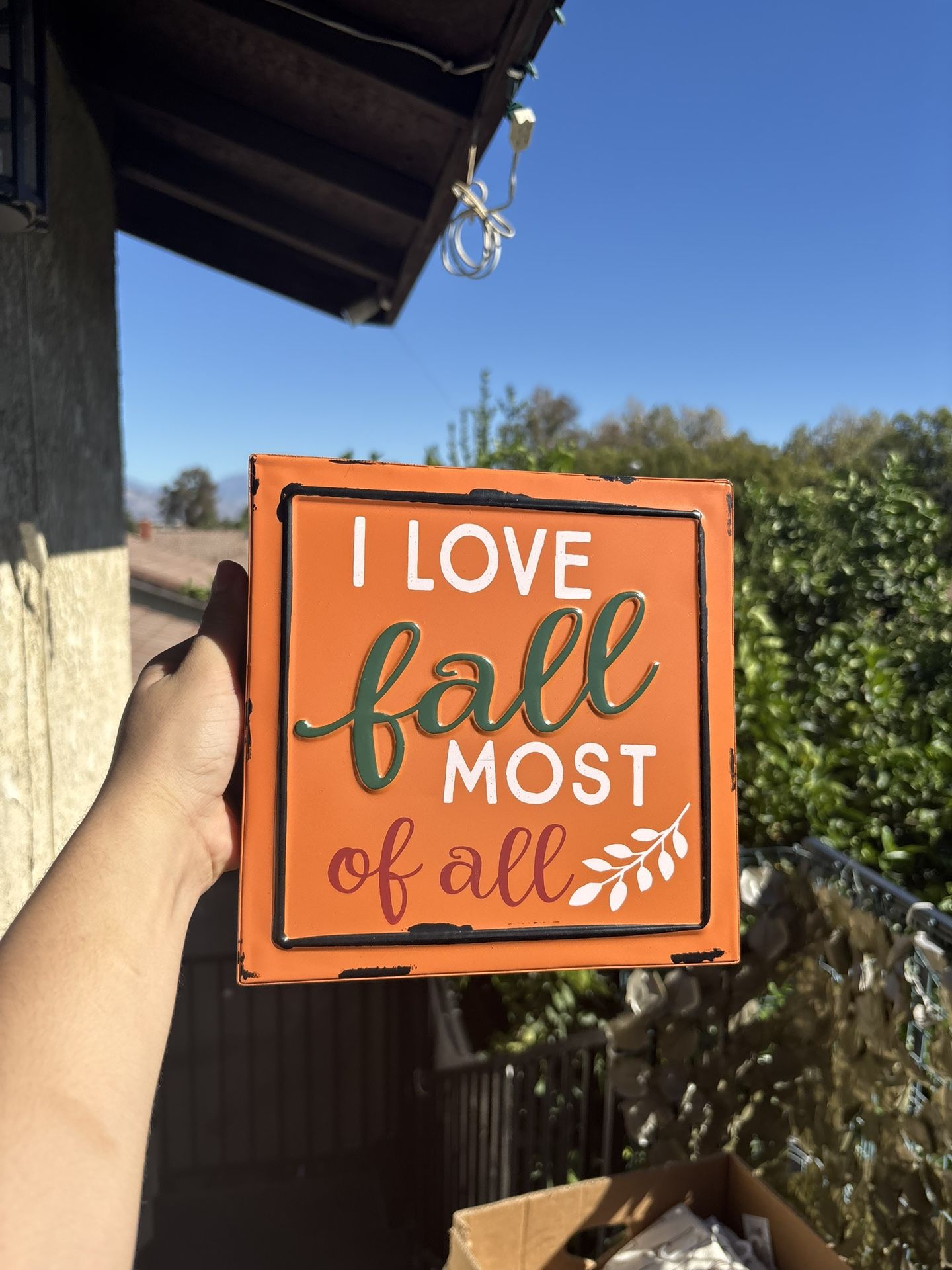 🍂 “I Love Fall Most of All” Metal Sign – Autumn Home Décor 🎃